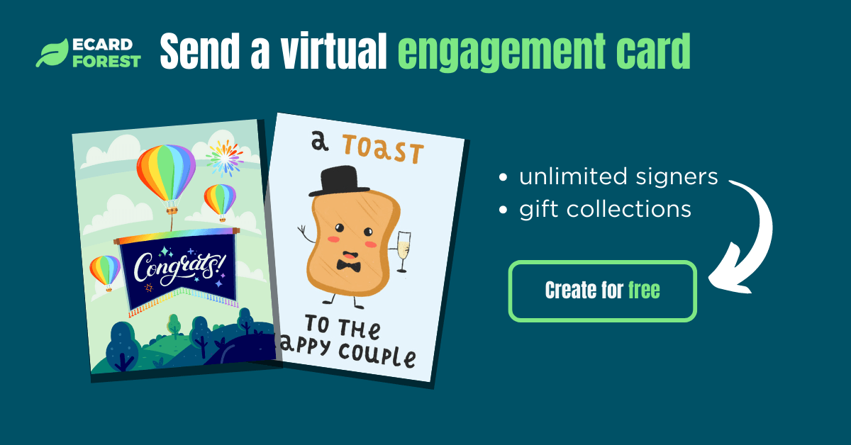 Banner showing how to send a virtual engagement card