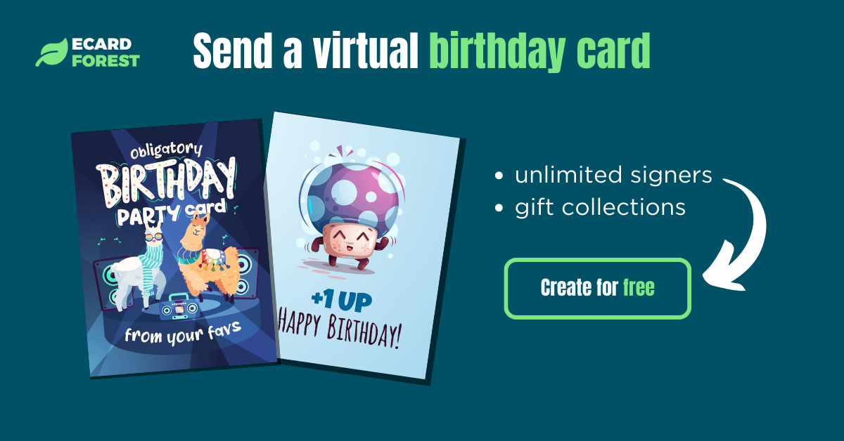 Banner showing how to send a virtual birthday card