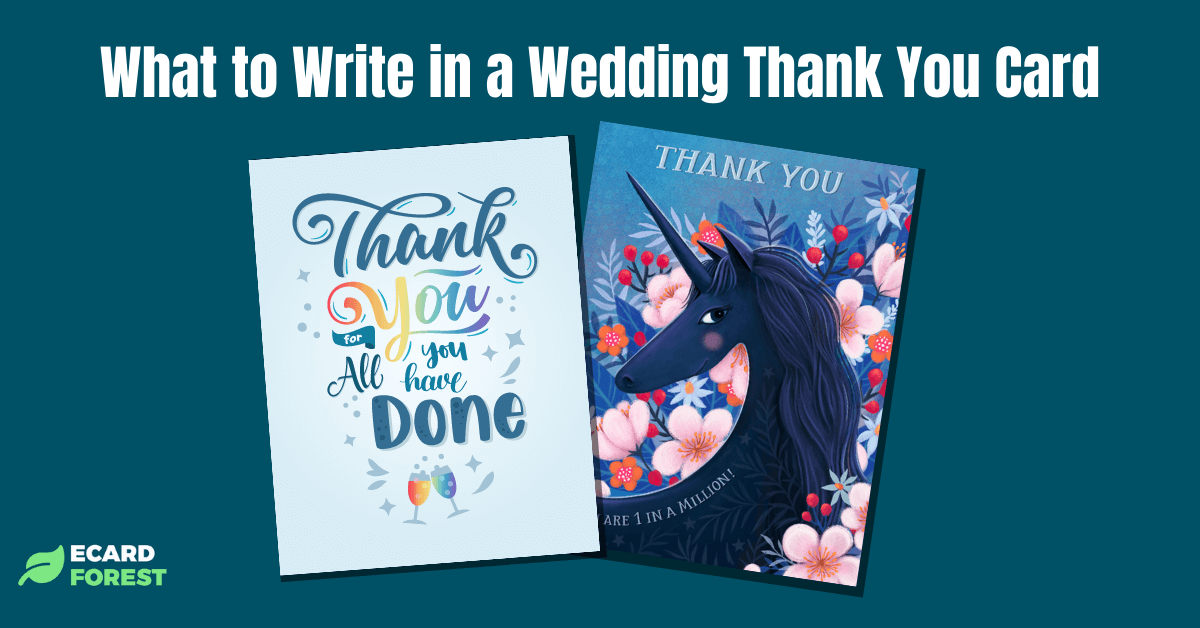 Ideas for what to write in a wedding thank you card