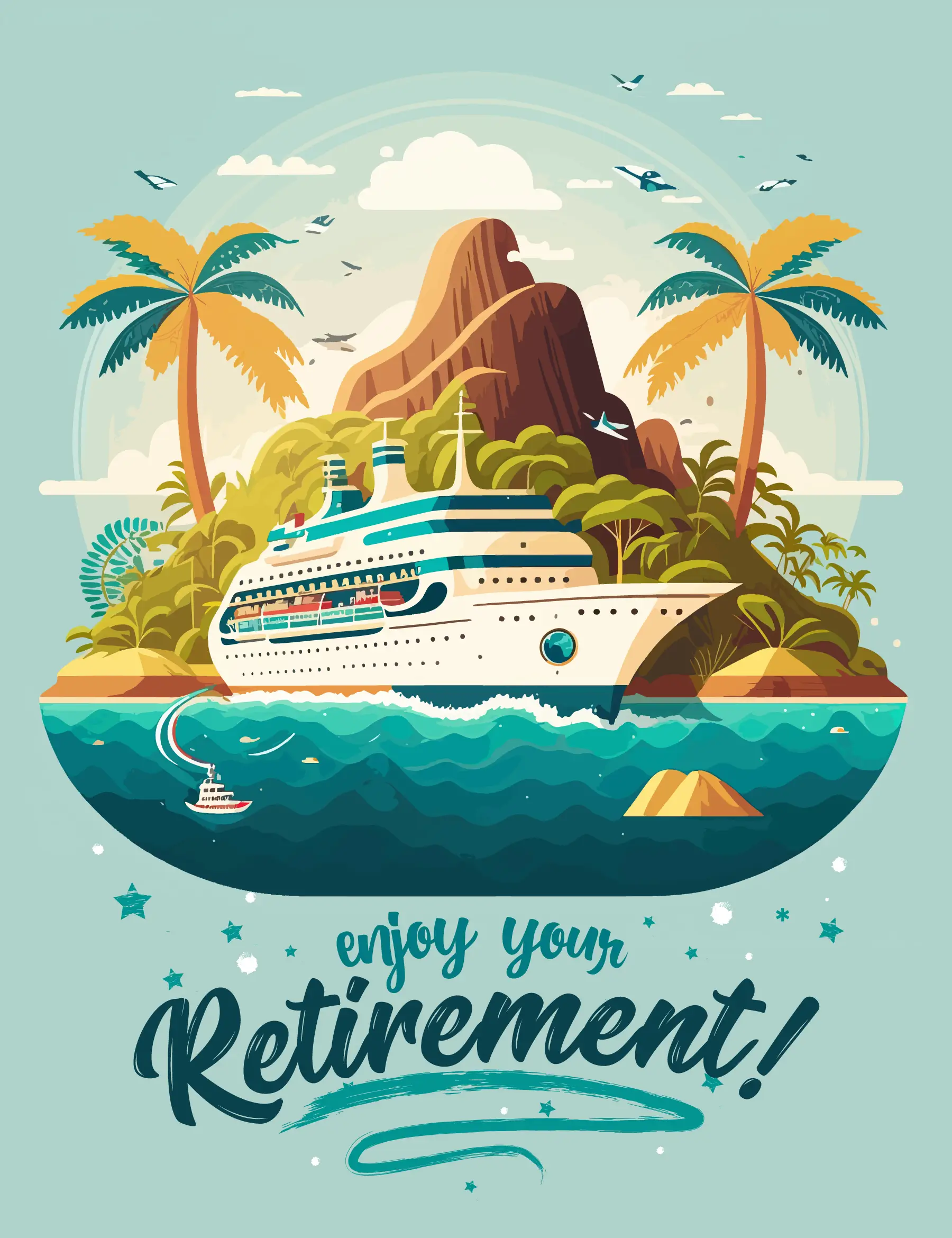 Sample virtual retirement card for multiple people to sign